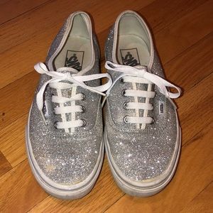Silver Sparkle Vans Sneakers
